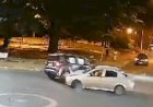 Colisão em cruzamento faz carro capotar em Bariri