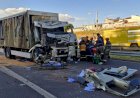 Caminhão transportando cervejas atinge bitrem carregado com eucaliptos na Marechal Rondon