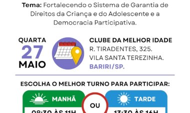 Clube da Melhor Idade sedia 3ª Conferência Lúdica dos Direitos da Criança e do Adolescente na próxima quarta-feira