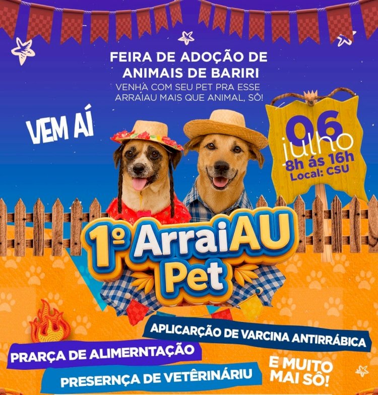 1º ArraiAU Pet acontece no CSU Neste domingo, com feira de adoção de animais