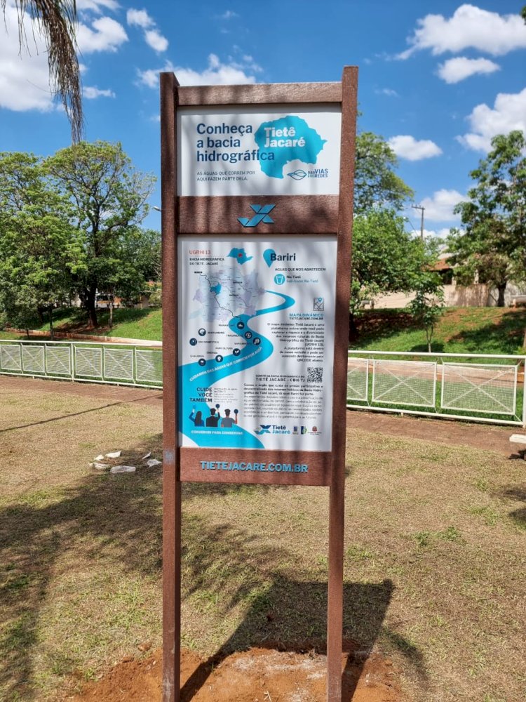 Lago de Bariri recebe totem informativo sobre a bacia Hidrográfica Tietê-Jacaré