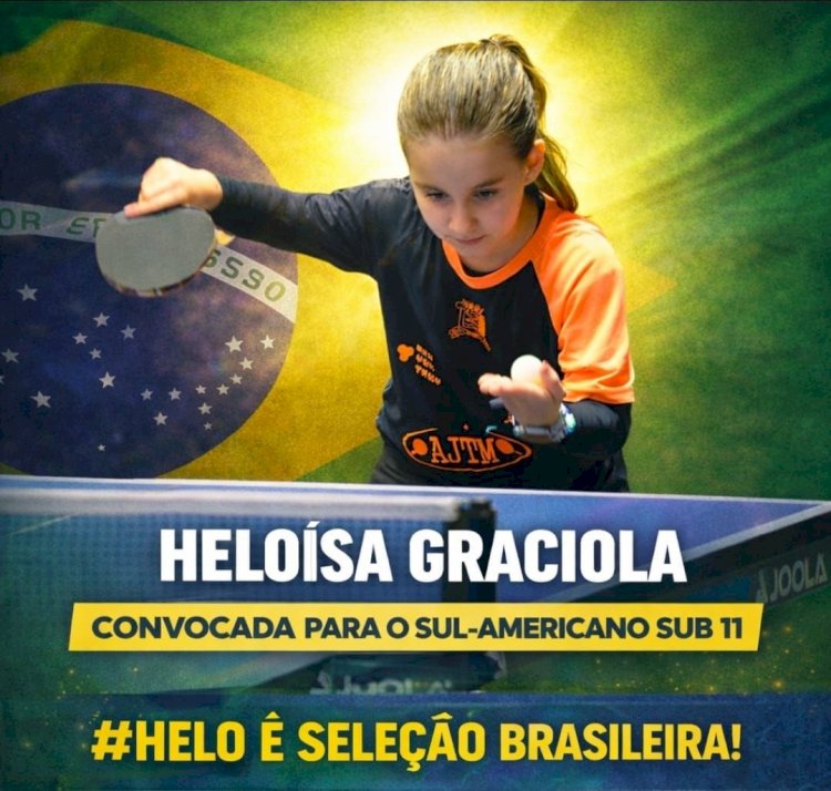 Jaú na Seleção Brasileira de Tenis de Mesa: Helô Graciolla é convocada para o Sul-Americano Sub-11