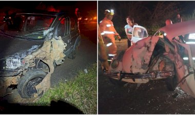 Colisão frontal deixa uma pessoa ferida na BR-146