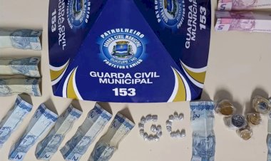 Guarda Municipal de Guaxupé prende dois suspeitos de tráfico de drogas próximo a escola