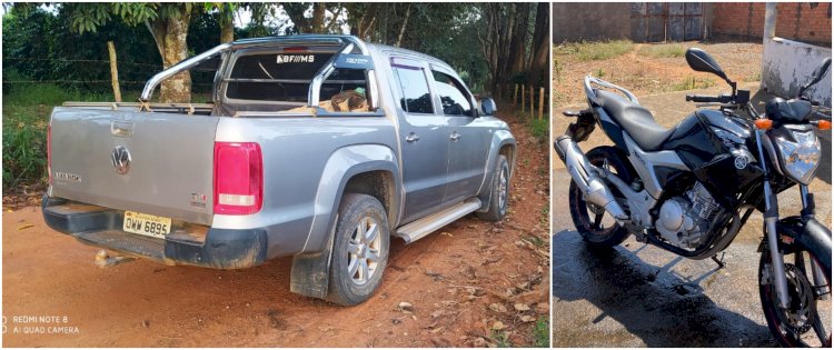 Assaltantes armados rendem moradores de propriedade rural em São Pedro da União e levam caminhonete, moto e dinheiro