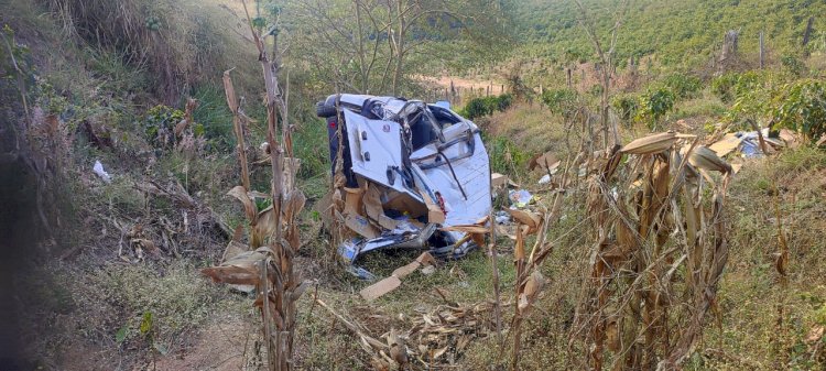 Motorista de Guaxupé perde controle em curva e capota na BR-491