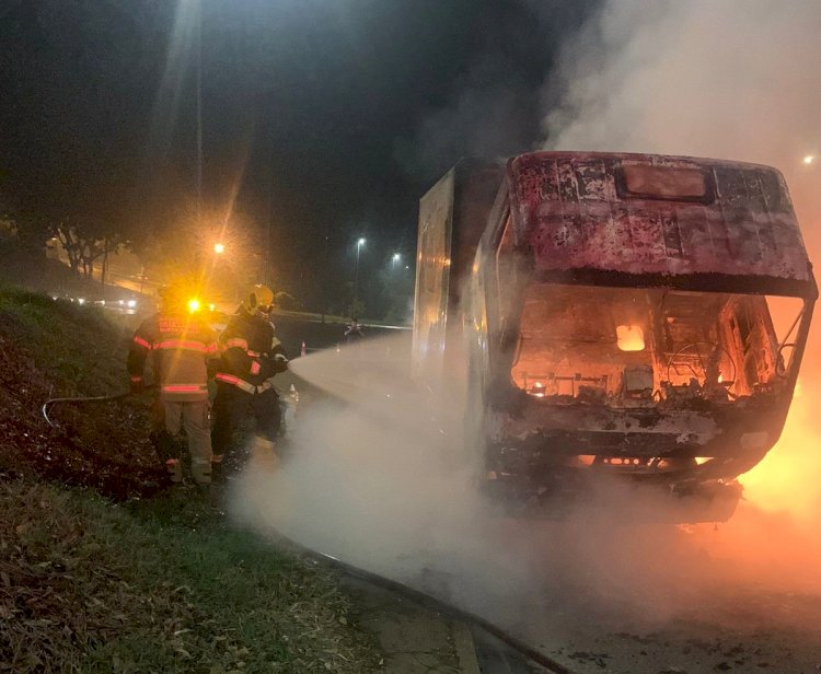 Incêndio consome cabine de caminhão na BR-146, em Muzambinho