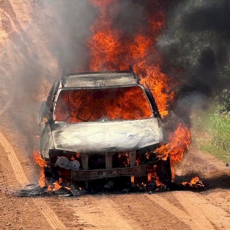 Incêndio destrói caminhonete na zona rural de Guaranésia