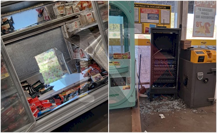 Criminosos arrombam parede de supermercado atacadista e levam dinheiro e produtos em Guaxupé