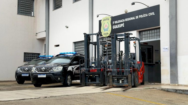 Empilhadeiras desviadas de empresa de Uberlândia são recuperadas pela Polícia Civil em Guaxupé e Varginha