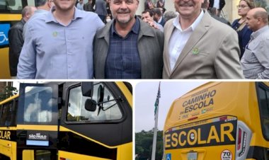 Boraceia e Itaju conquistam novos  ônibus para o transporte estudantil