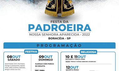 Boraceia divulga programação da Festa da Padroeira com destaque para a tradicional procissão e bênção sobre as águas do Rio Tietê