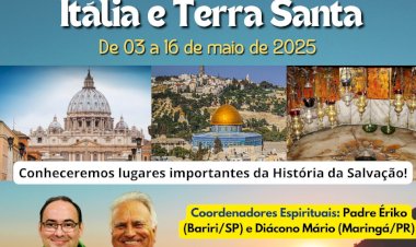 Bariri terá caravana católica para Itália e Terra Santa em 2025 coordenada pelo padre Ériko Nogueira