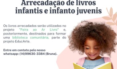 Feira ao Ar Livro promove arrecadação de livros infantis em Bariri