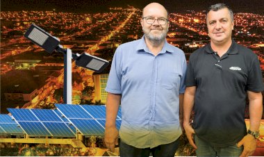 Airton Pegoraro e Paulo Kezo buscam convênio com a Caixa Federal para instalação de usina fotovoltaica e substituição total da iluminação pública de Bariri para lâmpadas de LED