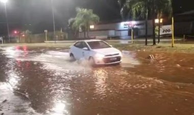 Temporal com ventos de 60 km/h alaga ruas e causa queda de árvores em Bauru