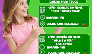Cultura promove “Mês das Crianças” no Cine Belluzzo, com pipoca e refrigerante grátis