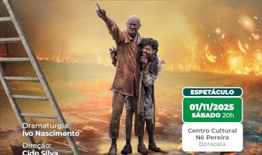 Espetáculo teatral “A Terra Prometida: Escadaria para o Céu” tem entrada gratuita neste sábado, em Boraceia