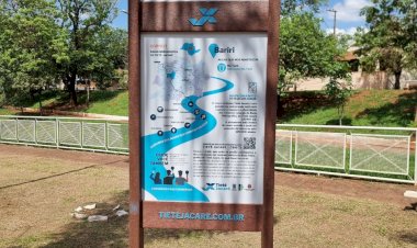 Lago de Bariri recebe totem informativo sobre a bacia Hidrográfica Tietê-Jacaré