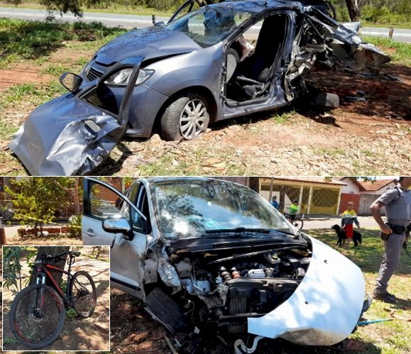 Colisão entre dois carros mata ciclista em Bauru