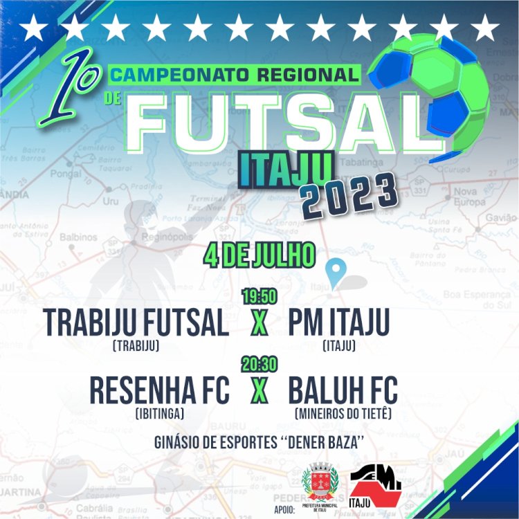 Campeonato Regional de Futsal  de Itaju começa nesta terça-feira