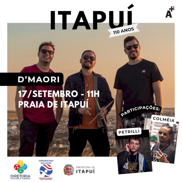 Banda D’Maori se apresenta na Prainha de Itapuí neste domingo