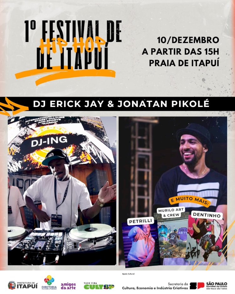 Prainha de Itapuí recebe 1º Festival de Hip Hop com DJ campeão mundial e outras atrações