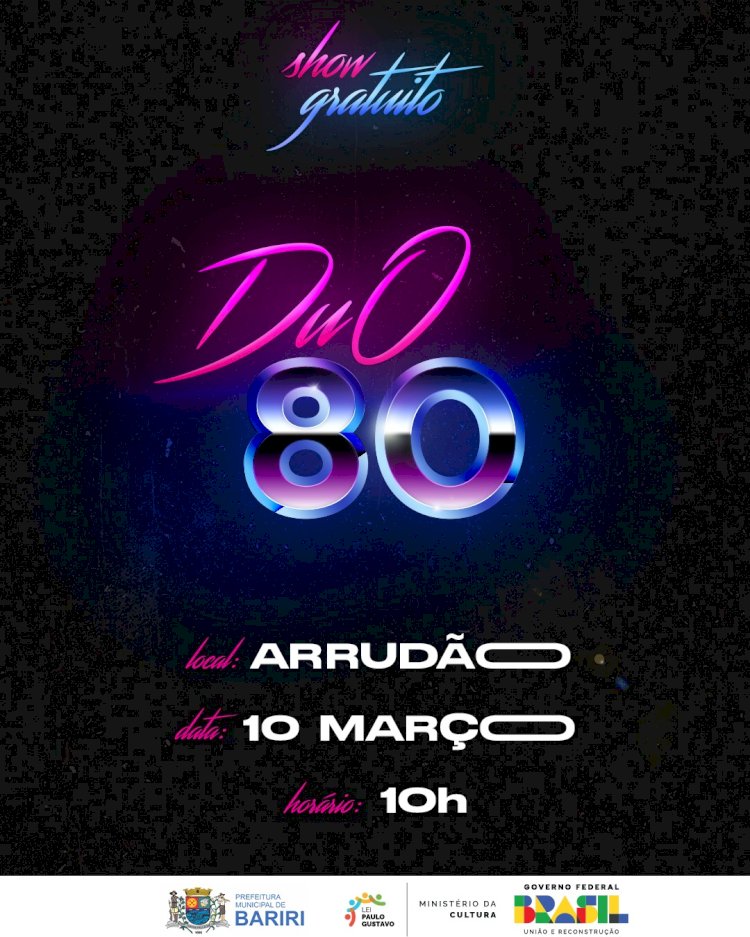 DuO 80 faz show gratuito no Arrudão neste domingo