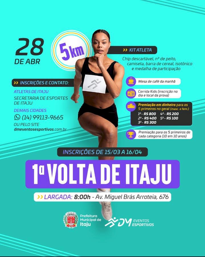 1ª Volta de Itaju acontece em 28 de abril