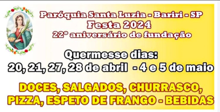 Paróquia Santa Luzia celebra 22 anos com festa repleta de atividades