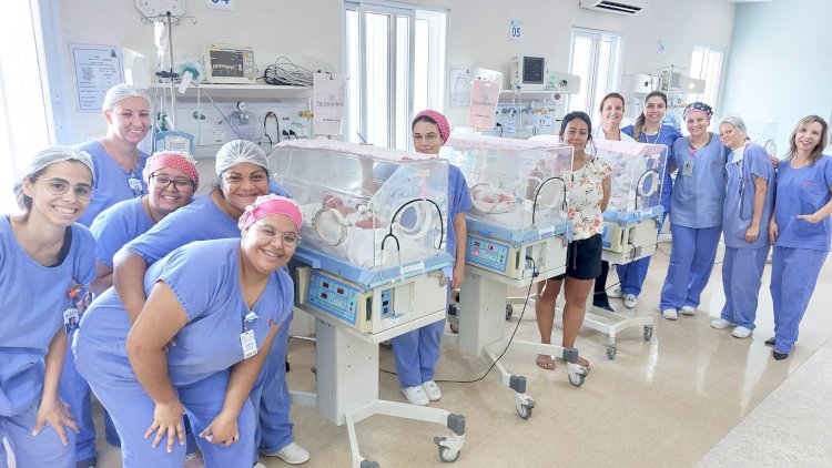 Santa Casa de Jaú celebra o nascimento de trigêmeas de Itapuí