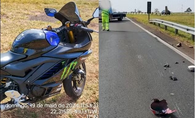 Motociclista morre ao colidir contra defensa metálica em Bauru