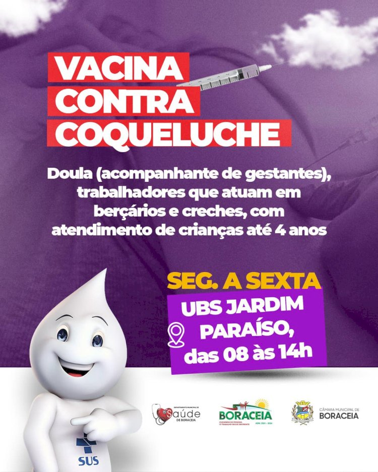 Boraceia amplia vacinação contra coqueluche