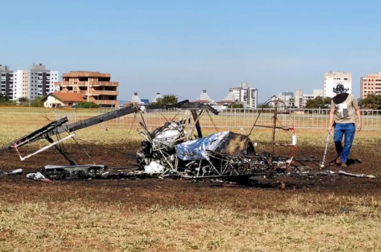 Piloto morre carbonizado após queda de avião seguida de incêndio no Aeroclube de Bauru