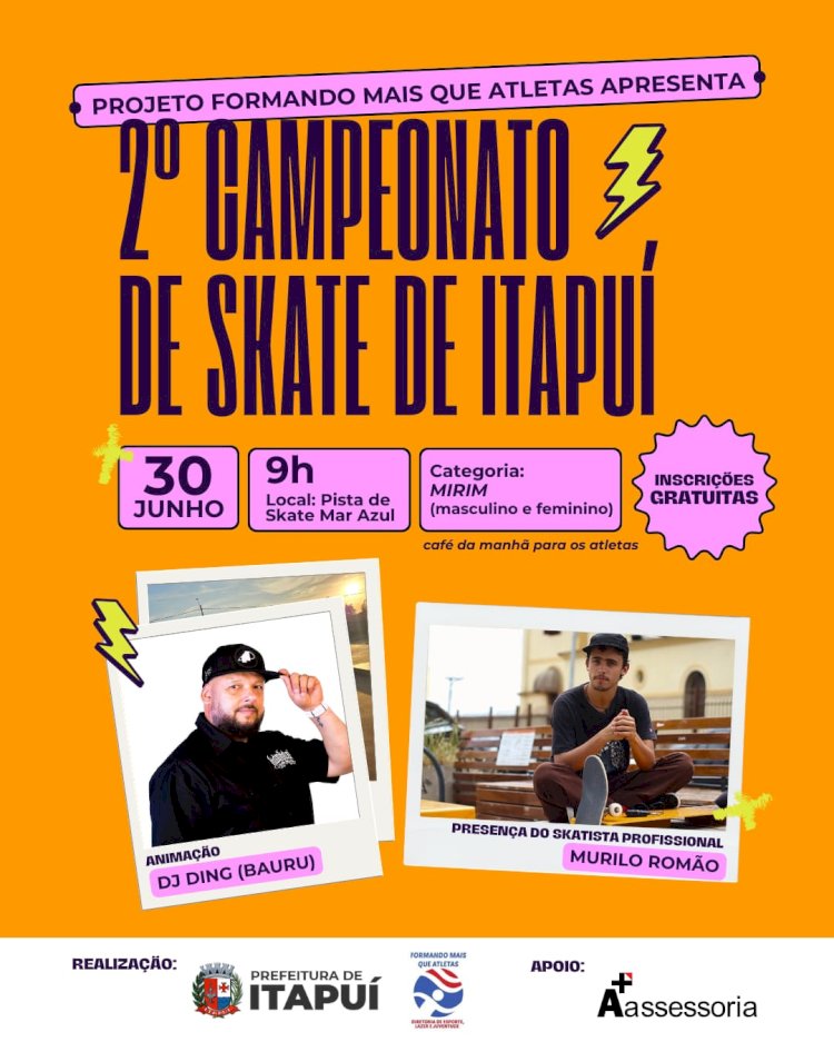 2º Campeonato de Skate de Itapuí acontece neste domingo