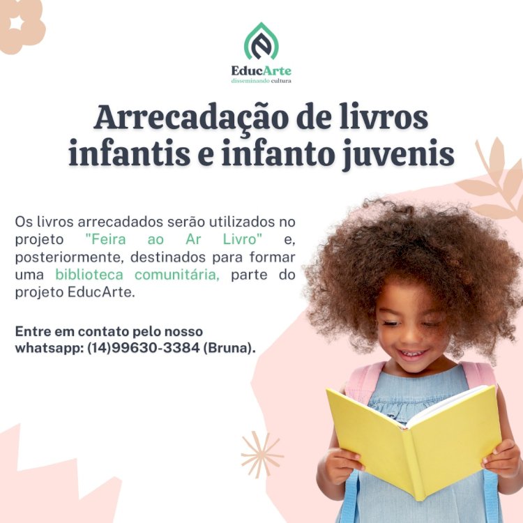 Feira ao Ar Livro promove arrecadação de livros infantis em Bariri