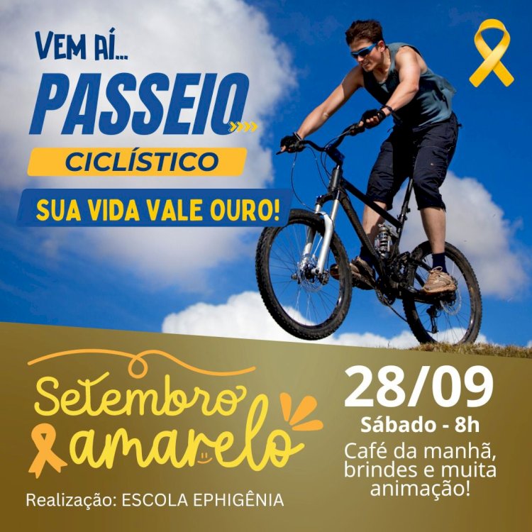 Escola Ephigenia promove 1º Passeio Ciclístico em prol da campanha Setembro Amarelo