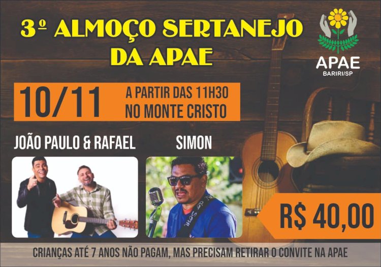 3° Almoço Sertanejo da Apae Bariri