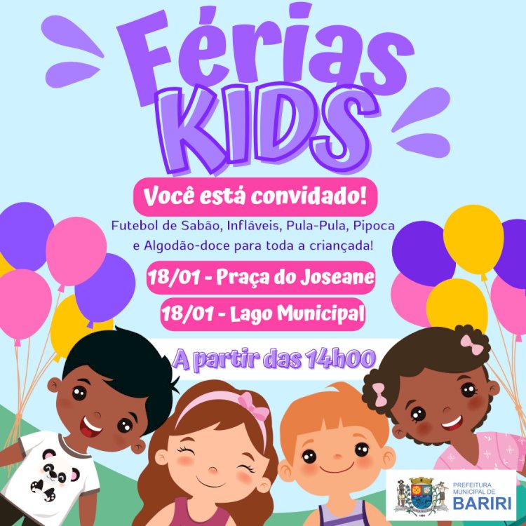 Férias Kids: Cultura inicia calendário recreativo em Bariri