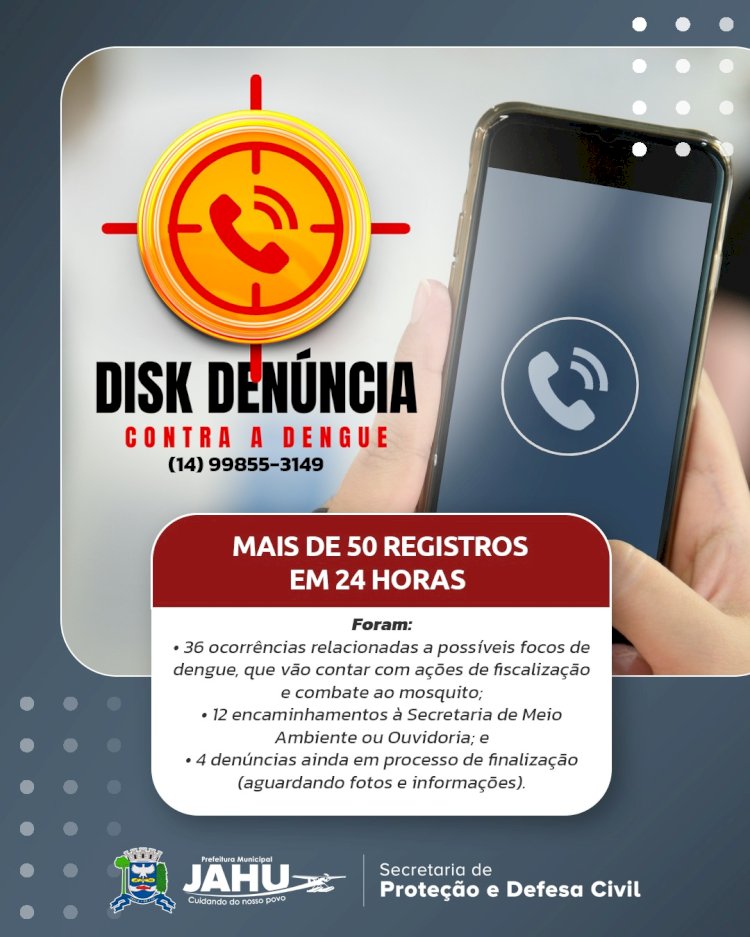 Jaú cria disk denúncia contra a dengue e recebe mais de 50 registros em 24 horas