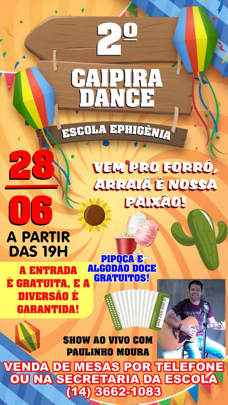 Escola Ephigênia promove 2º Caipira Dance em 28 de junho