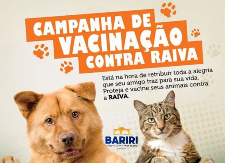 Bariri inicia ciclo de vacinação antirrábica para cães e gatos