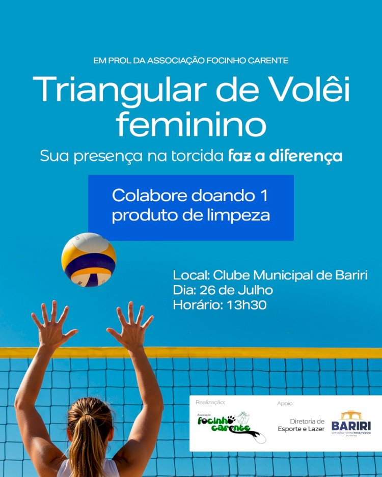 Clube Municipal recebe Triangular de Vôlei Feminino em prol do Focinho Carente