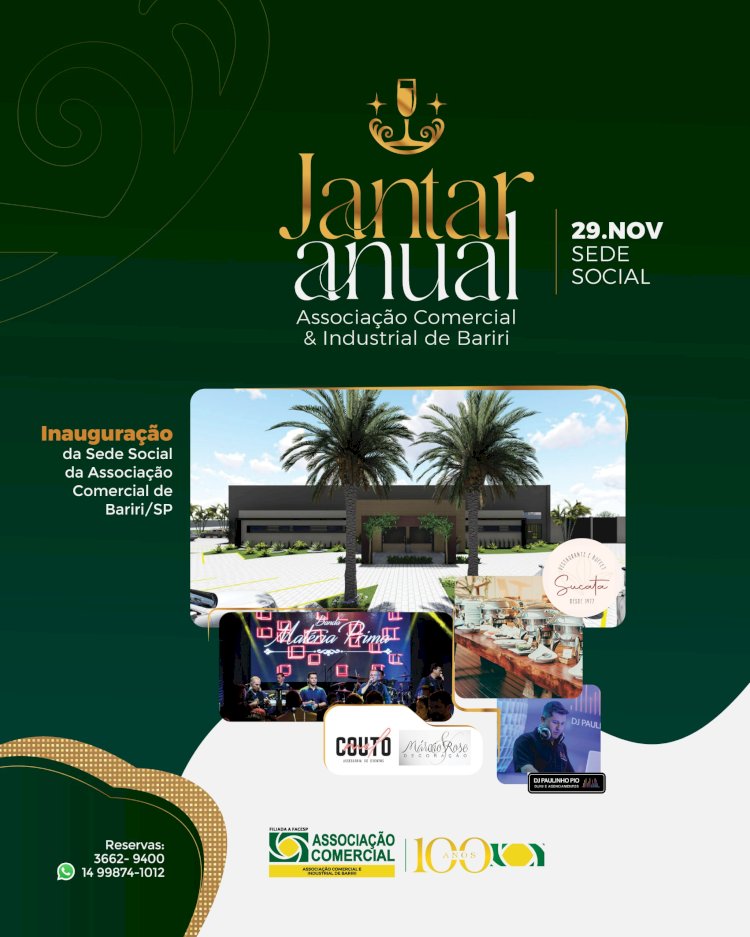 Acib realiza jantar anual e inaugura sede social em Bariri