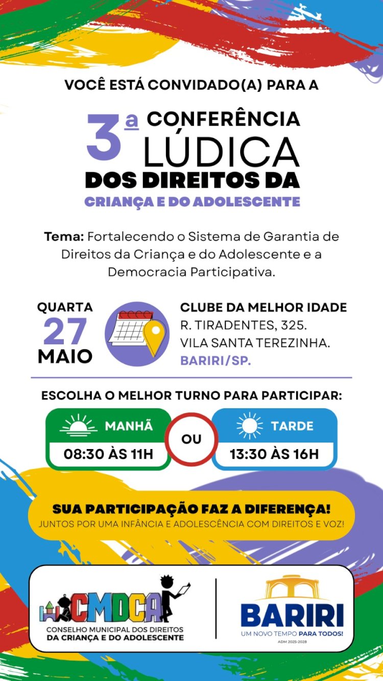 Clube da Melhor Idade sedia 3ª Conferência Lúdica dos Direitos da Criança e do Adolescente na próxima quarta-feira