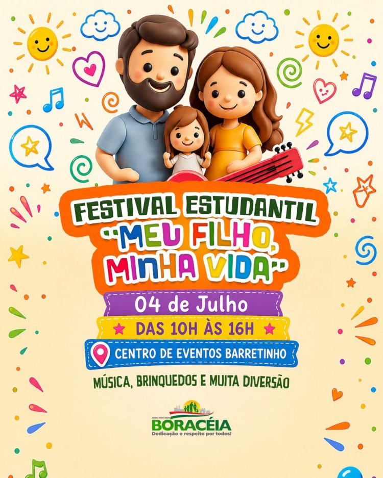 Festival Estudantil encerra primeiro semestre do ano letivo com churrasco, show ao vivo e várias atrações em Boraceia