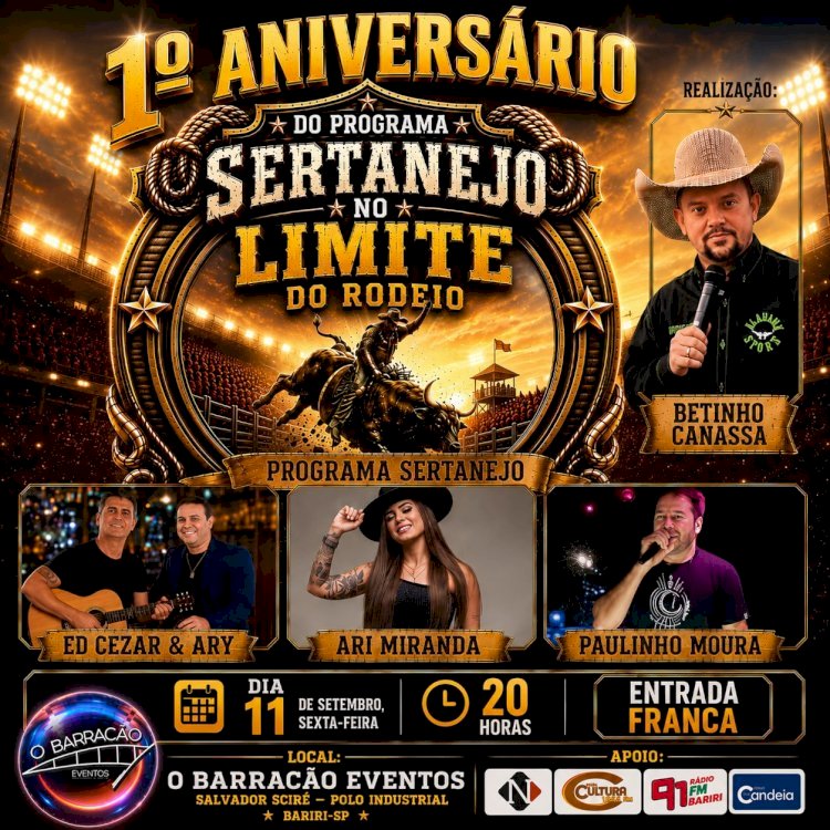 Betinho Canassa celebra um ano do programa “No Limite do Rodeio” nesta sexta, no Barracão Eventos